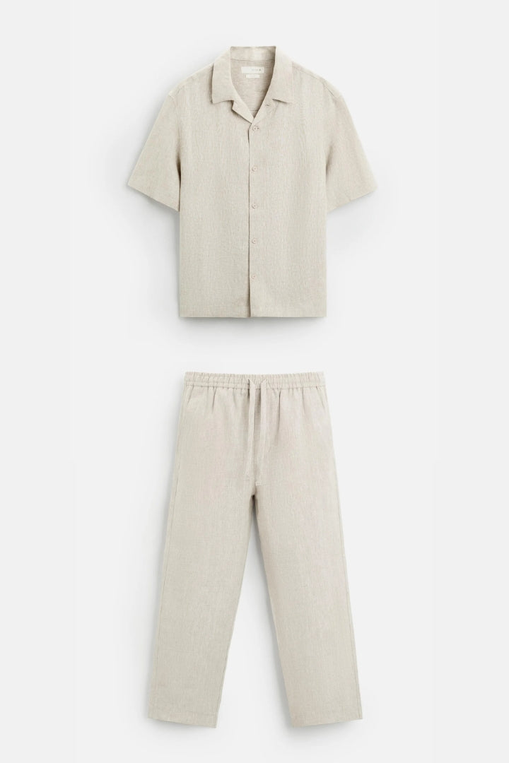 Premium linnen zomer set taupe
