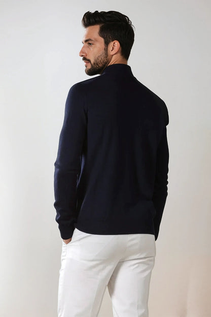 Portofino Cashmere Mockneck – Midnight Blue