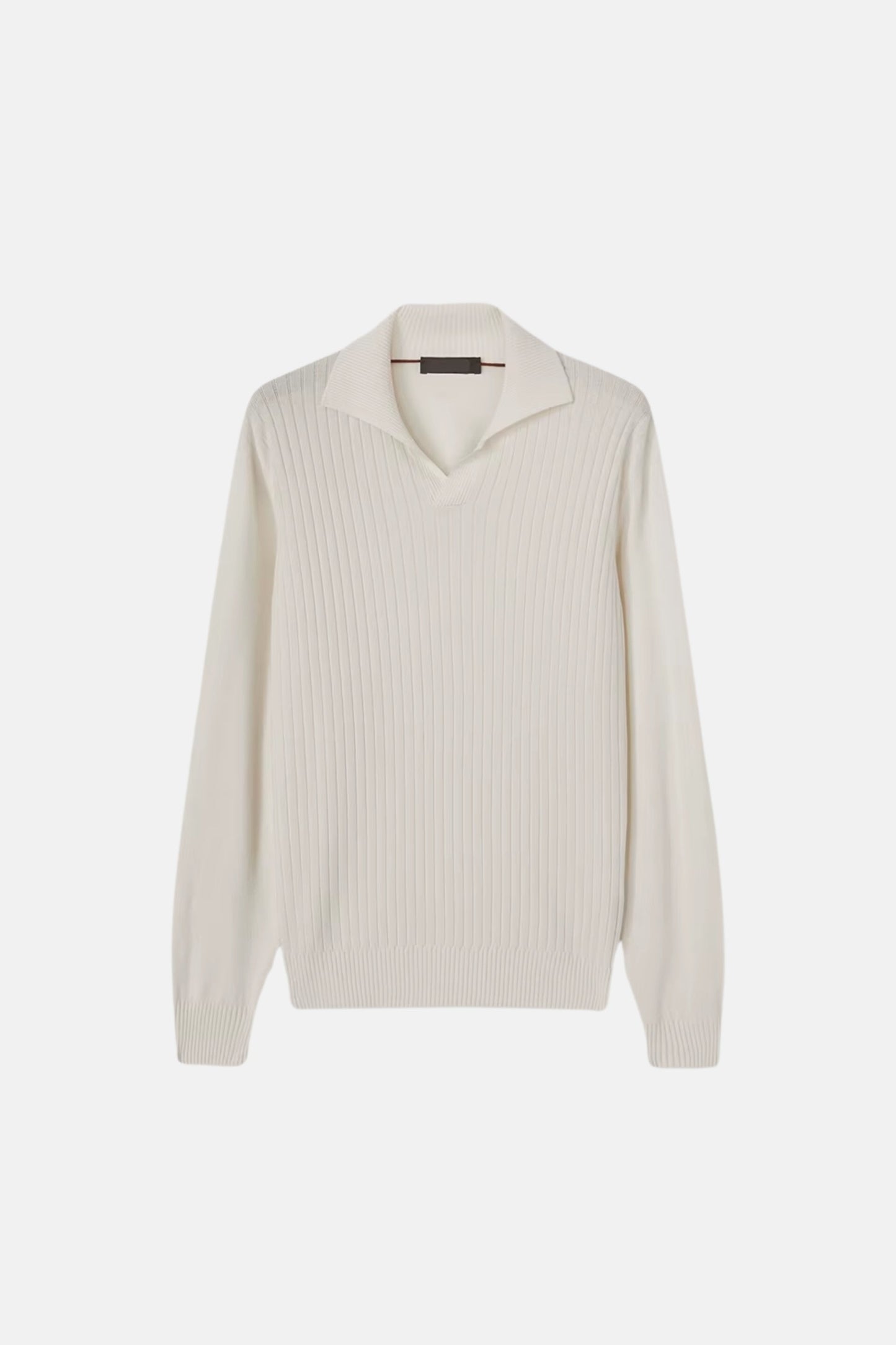 cashwool polo long white