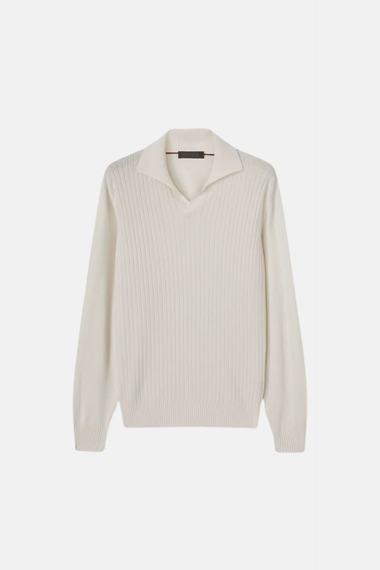 cashwool polo long white