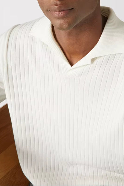 cashwool polo long white
