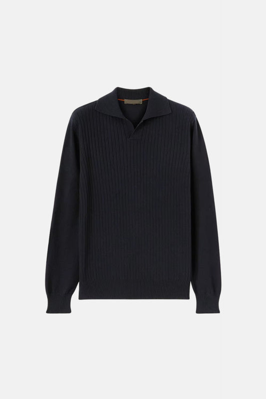 cashwool polo long black