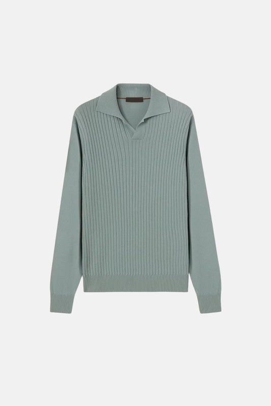 cashwool polo long mint green