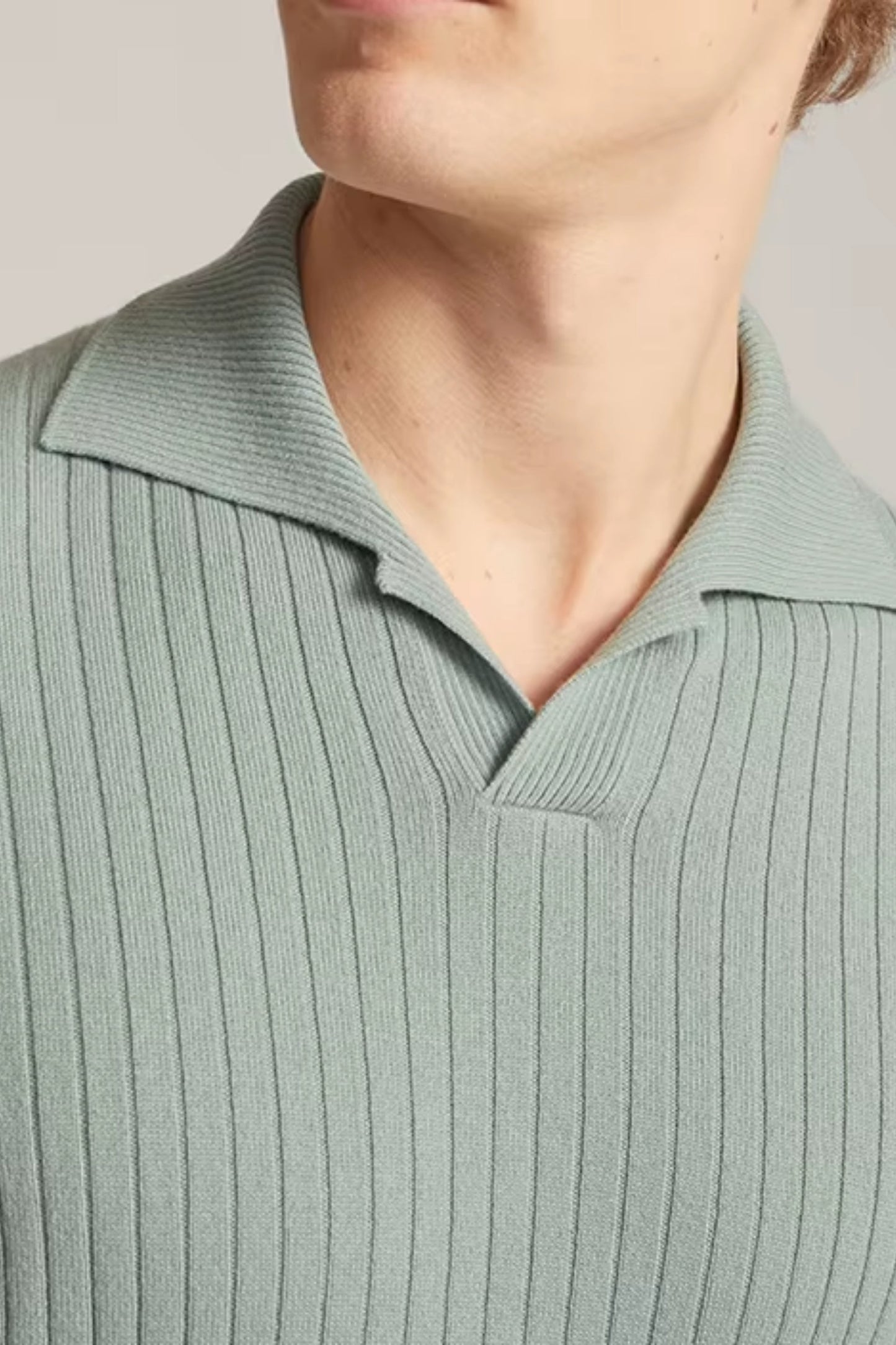 cashwool polo long mint green