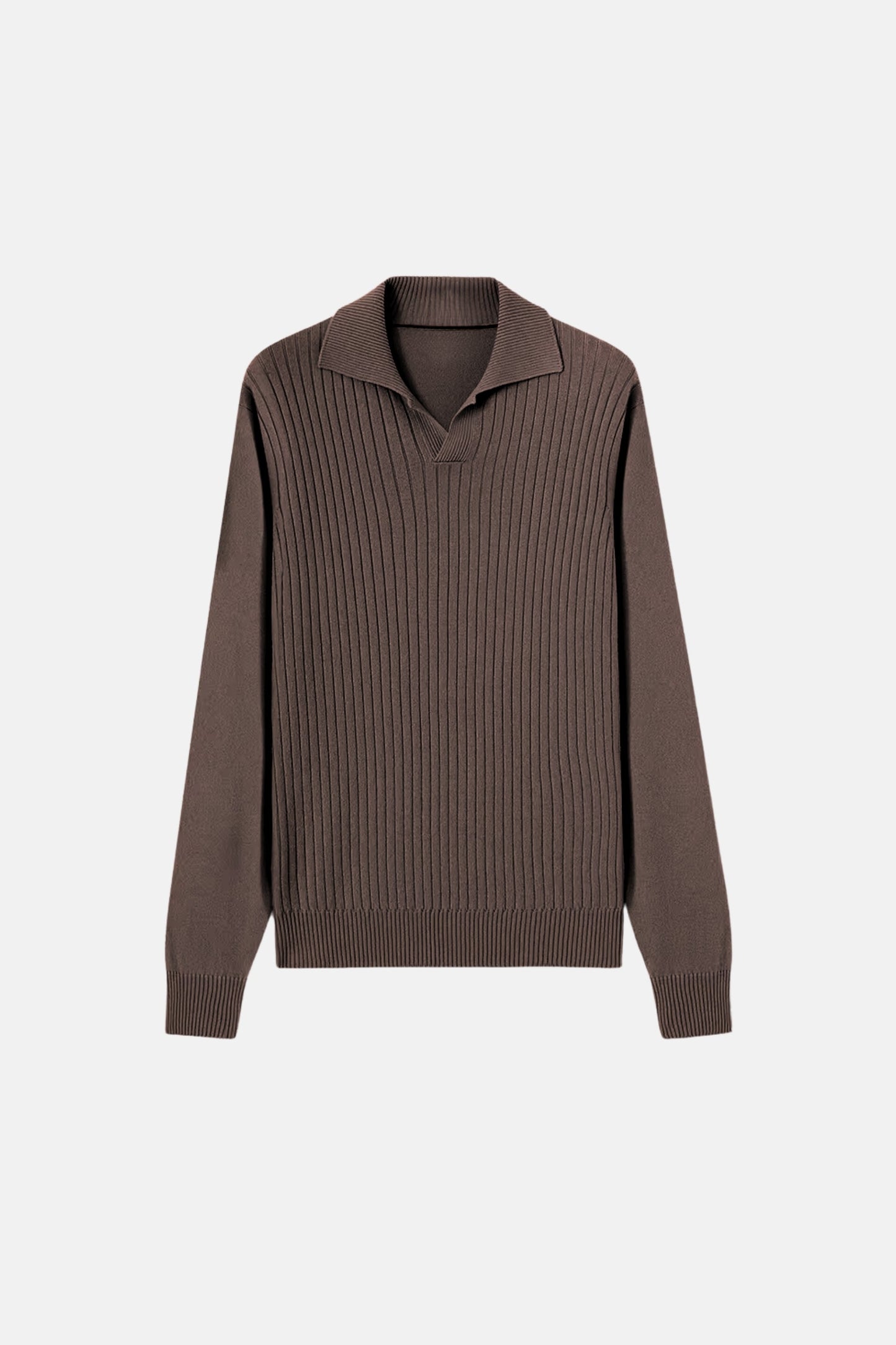 cashwool polo long brown