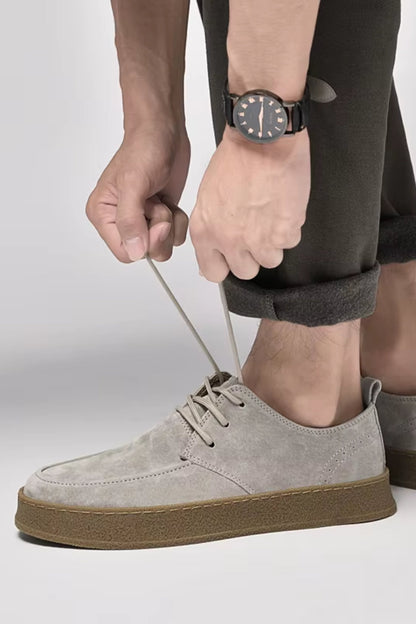 Suede flat classics light grey