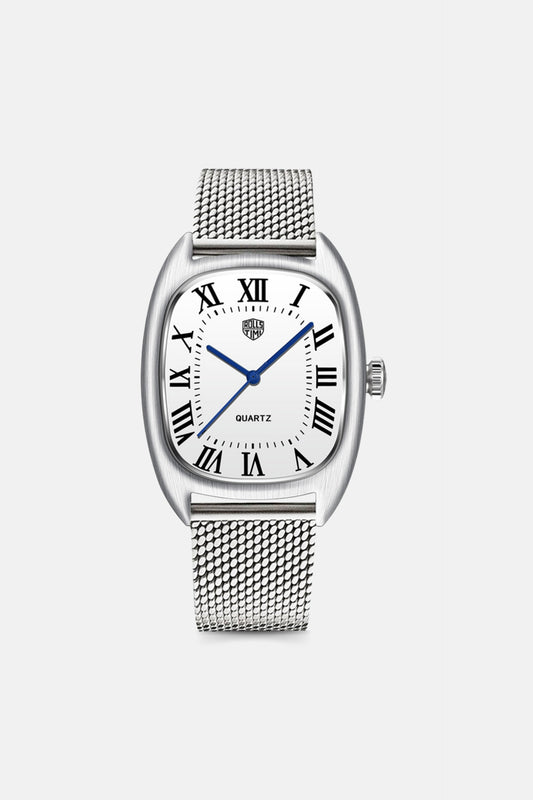 Classic watch square silver/white