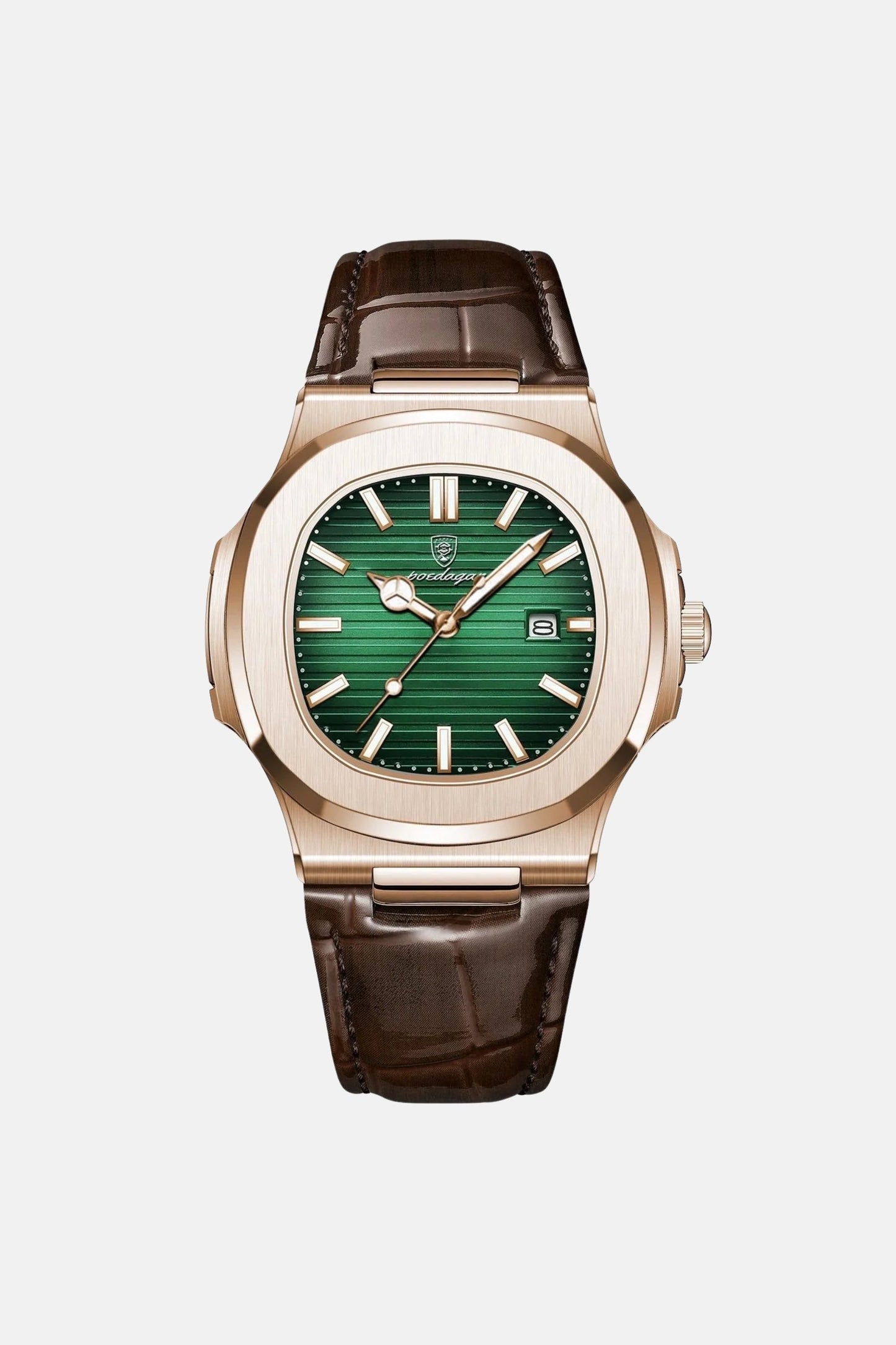 Royal leather watch gold/green