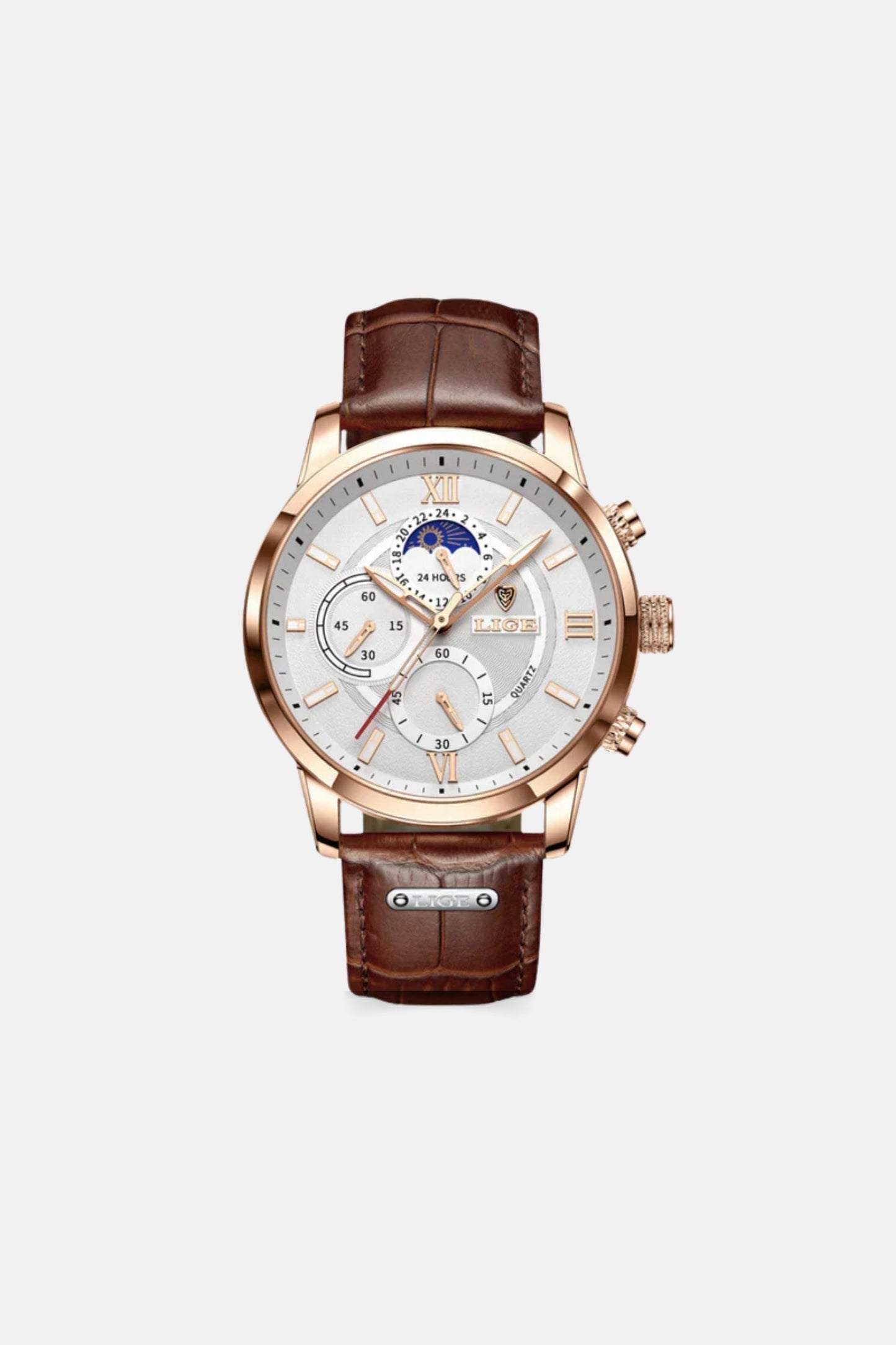 Retro leather gold white