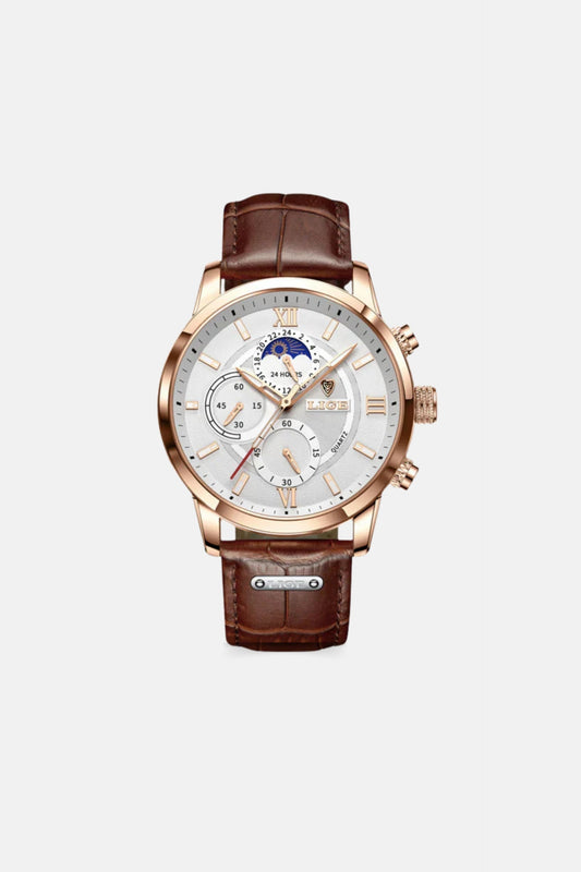 Retro leather gold white