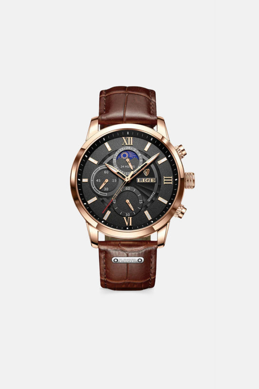 Retro leather gold black