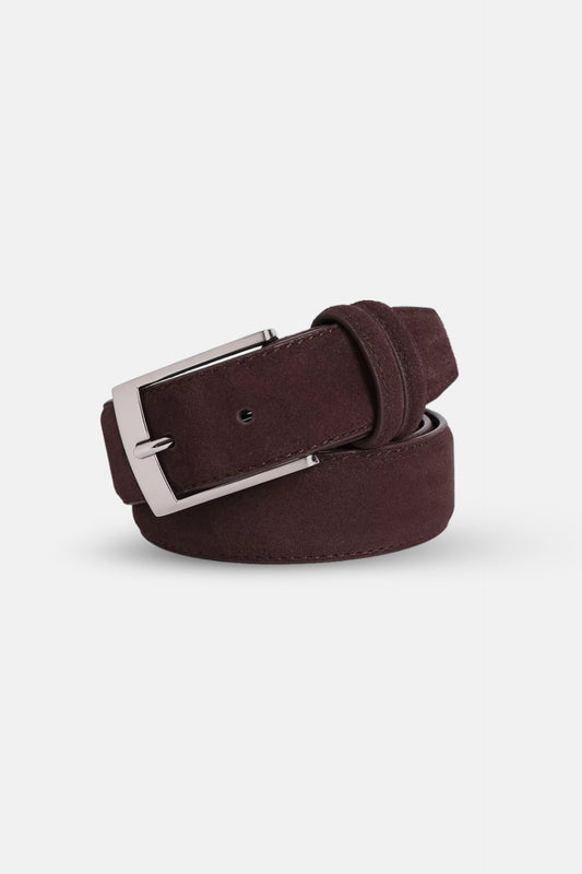 Suede belt brown