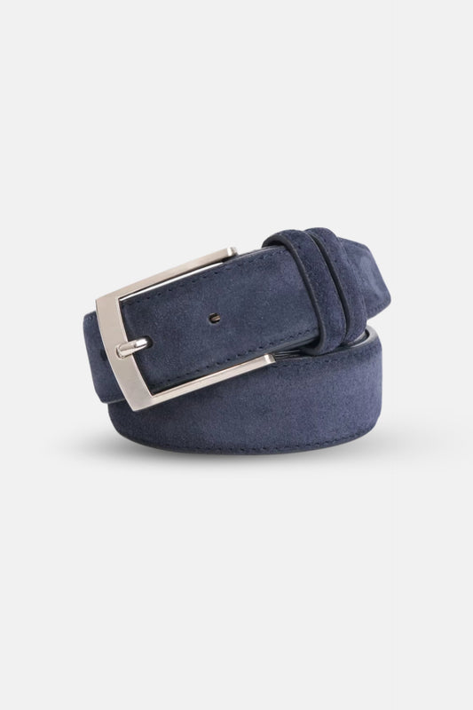 Suede belt dark blue