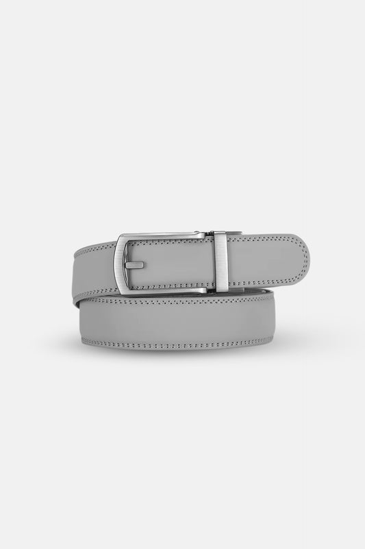 Leather belt grey