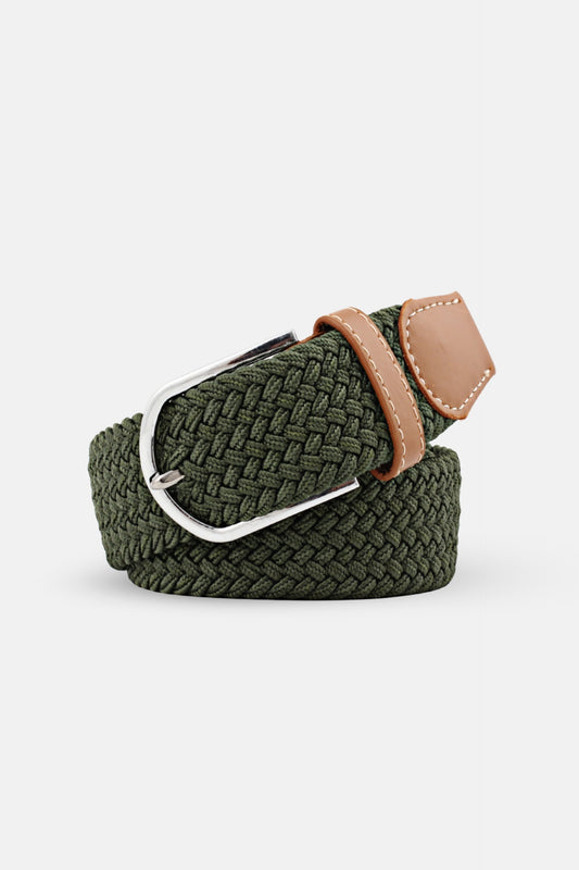 braided belt green