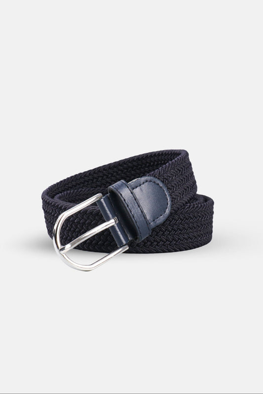 classic braided belt dark blue