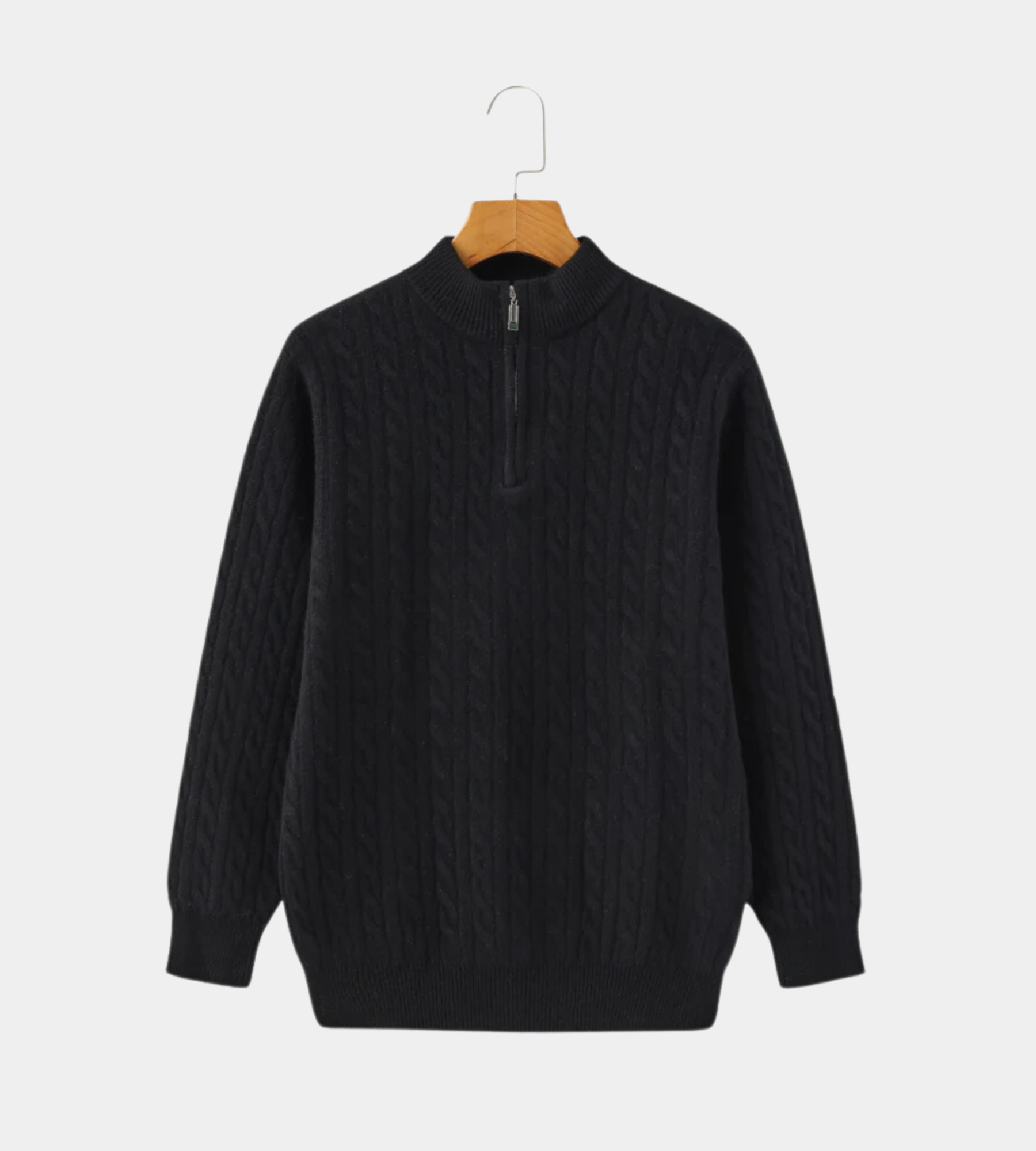 100% Cashmere cable sweater 1/4 zip