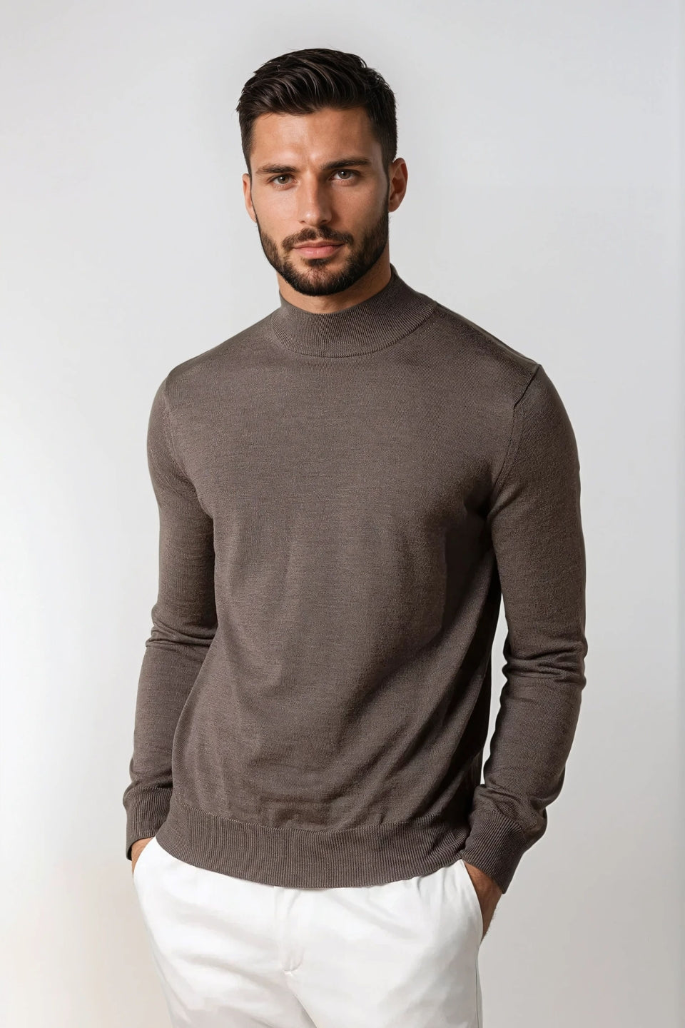Portofino Cashmere Mockneck – Mocha