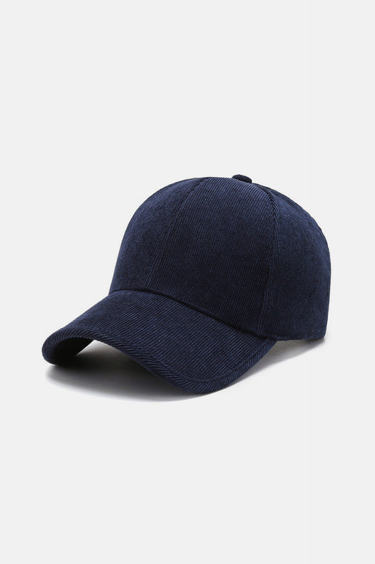 Suede ribbed baseball cap dark blue