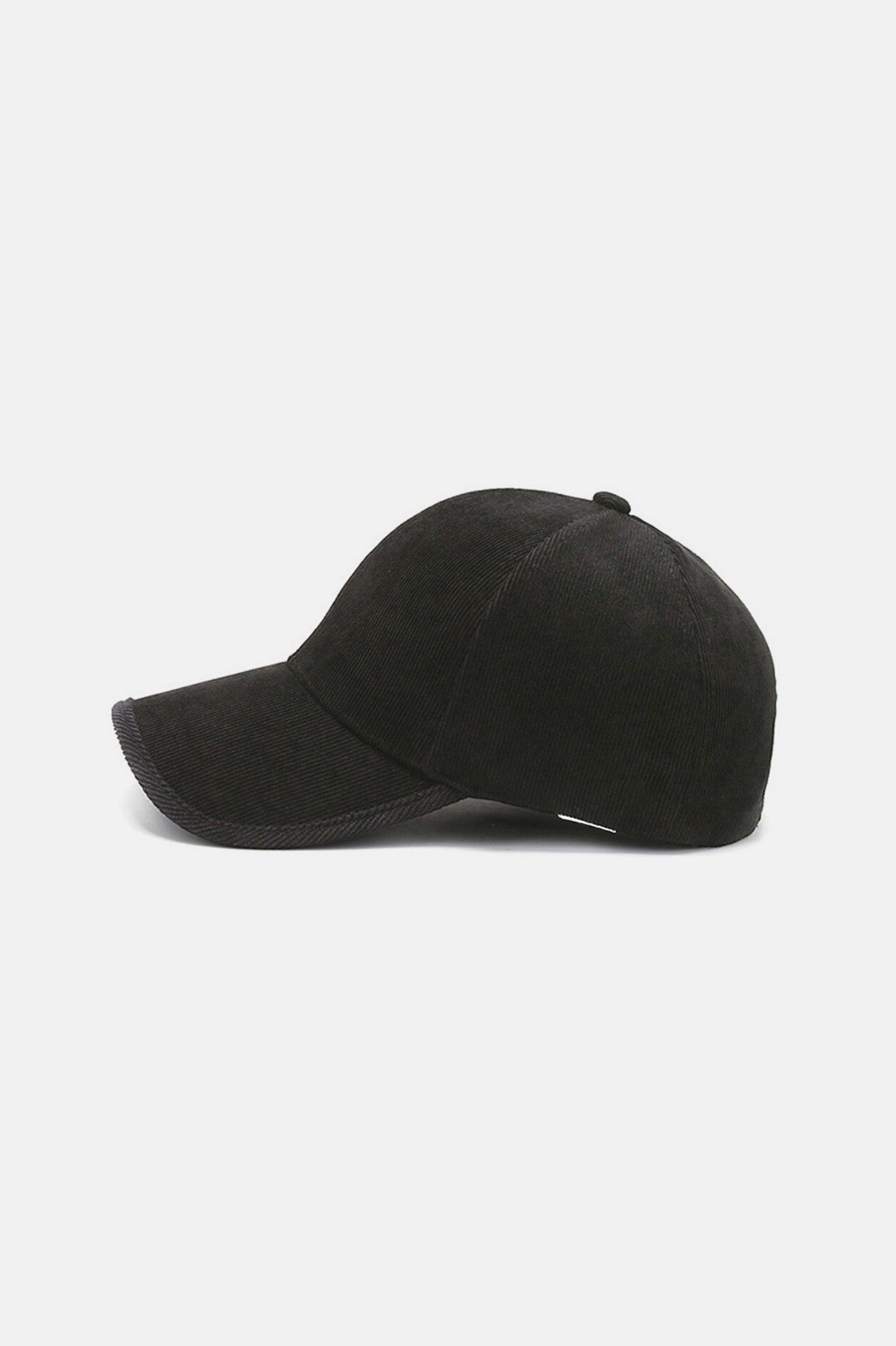 Suede ribbed baseball cap black