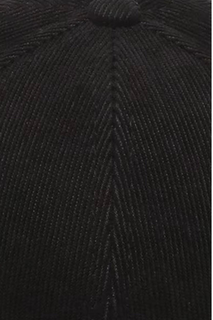 Suede ribbed baseball cap black