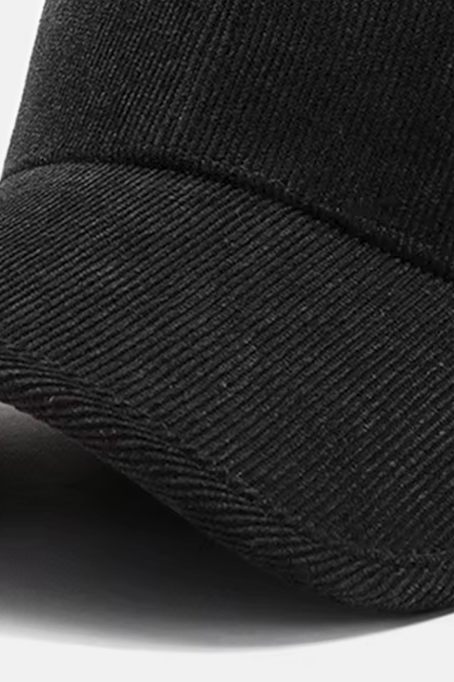 Suede ribbed baseball cap black