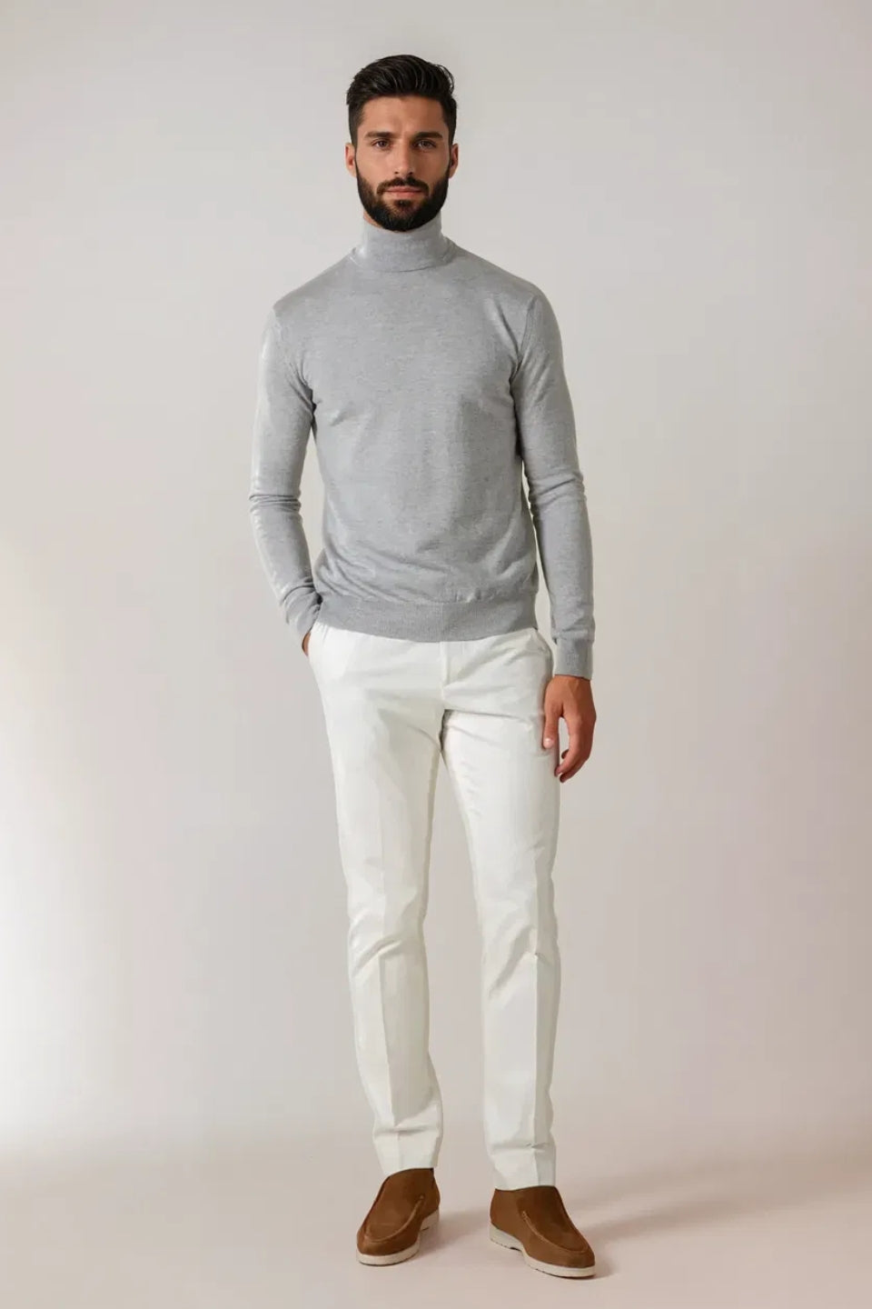 Lugano Cashmere Turtleneck - Grey