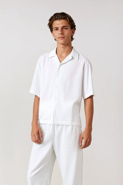 Linen shirt buttons white