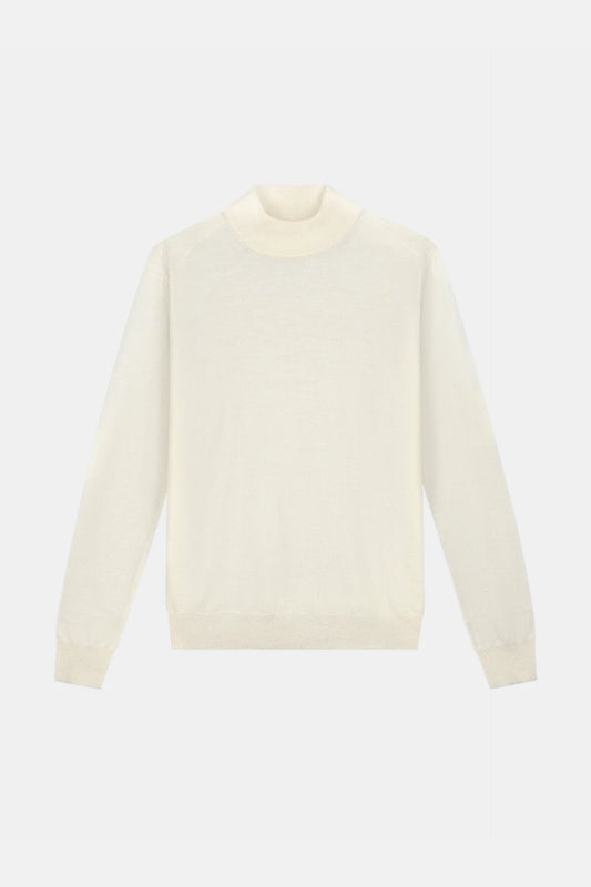 Portofino Cashmere Mockneck – Ecru
