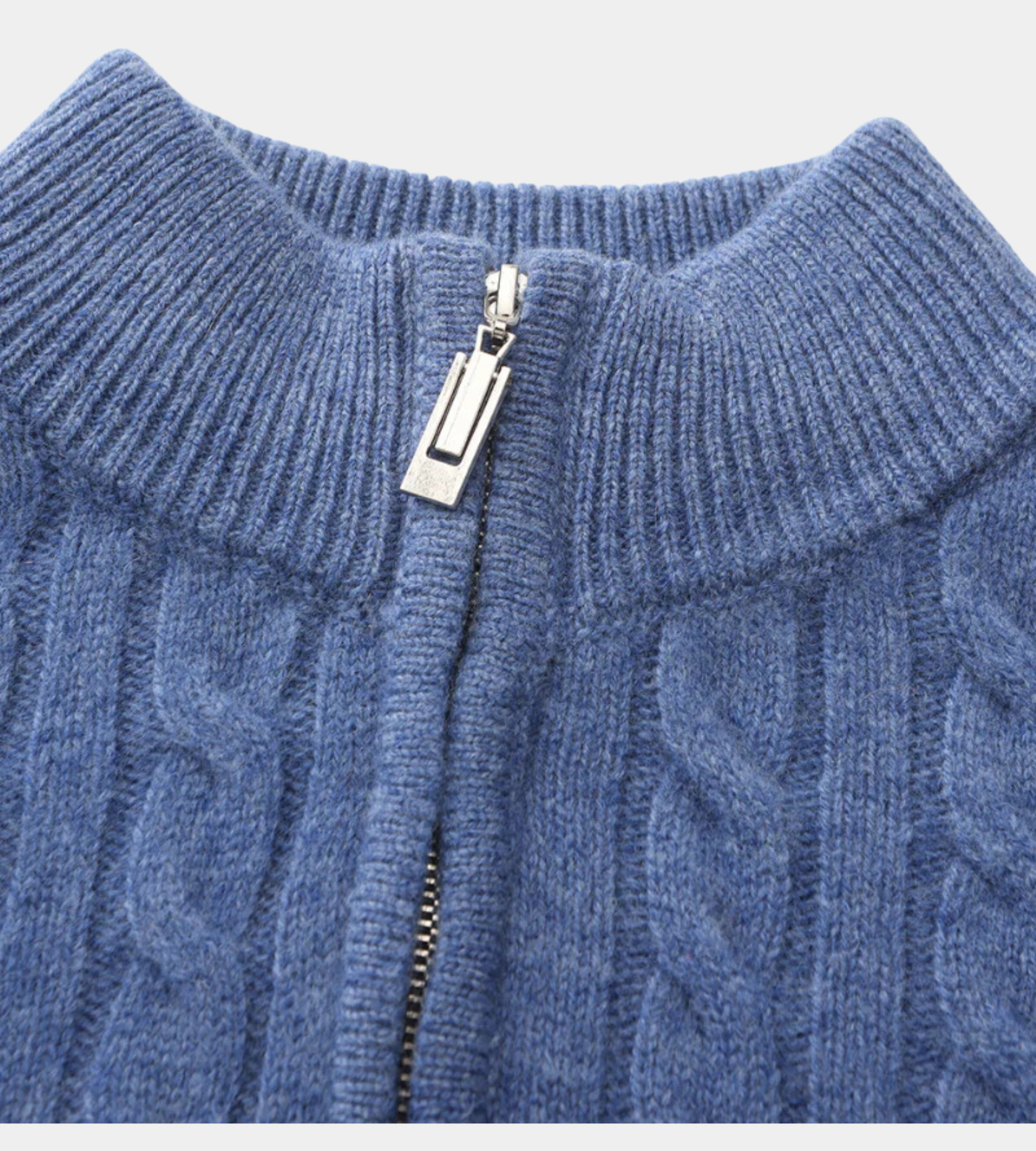 100% Cashmere cable sweater 1/4 zip