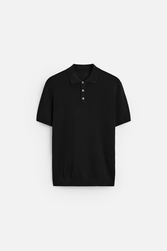 Firenze Cotton Polo - Black