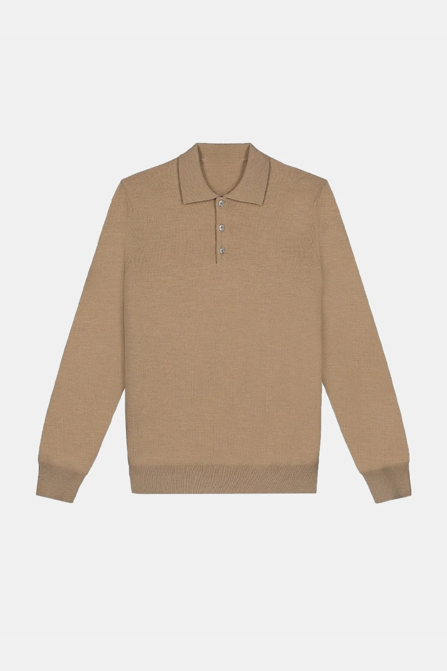 Cashwool polo buttons long caramel