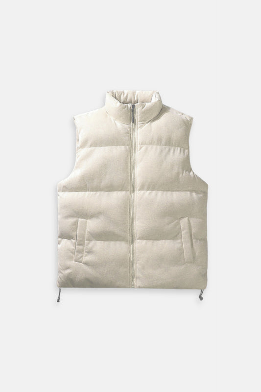 Monte Carlo Suede Gilet – Ecru