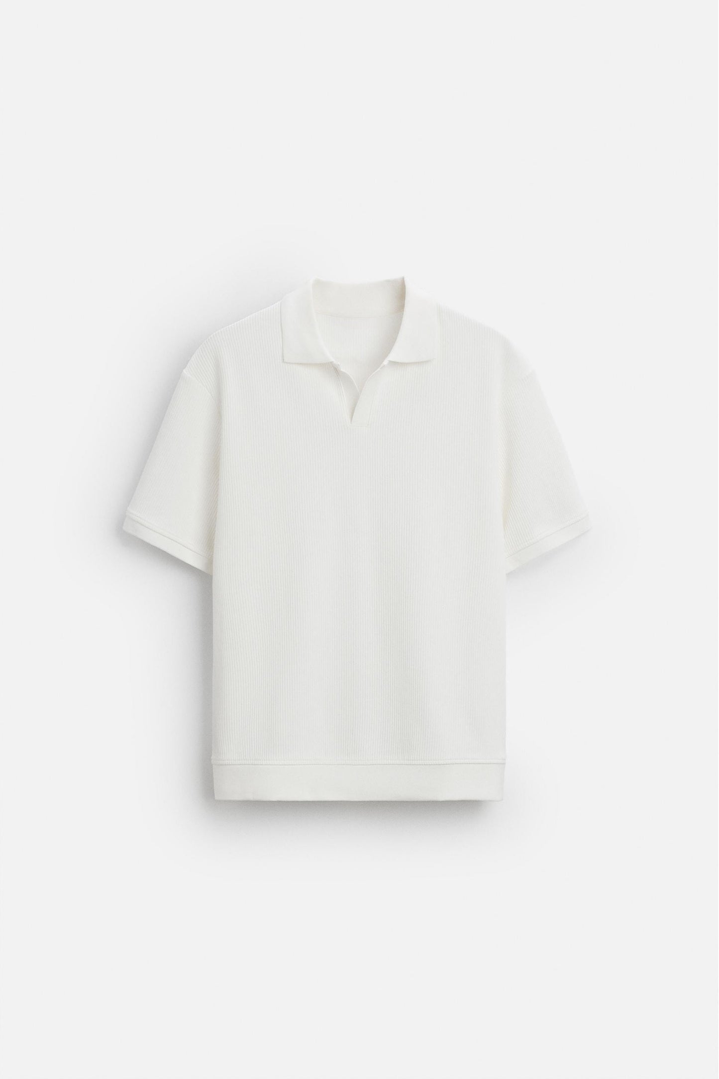 Cotton ribbed polo white