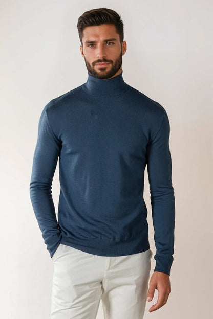 Lugano Cashmere Turtleneck - Navy
